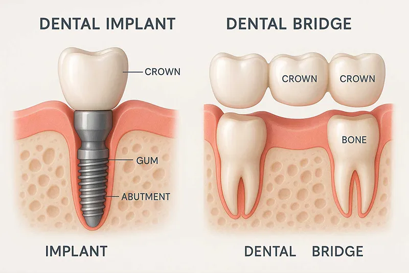 Dental Implants vs Bridges
