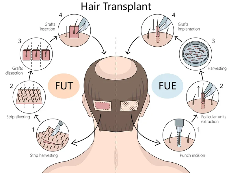أنواع زراعة الشعر