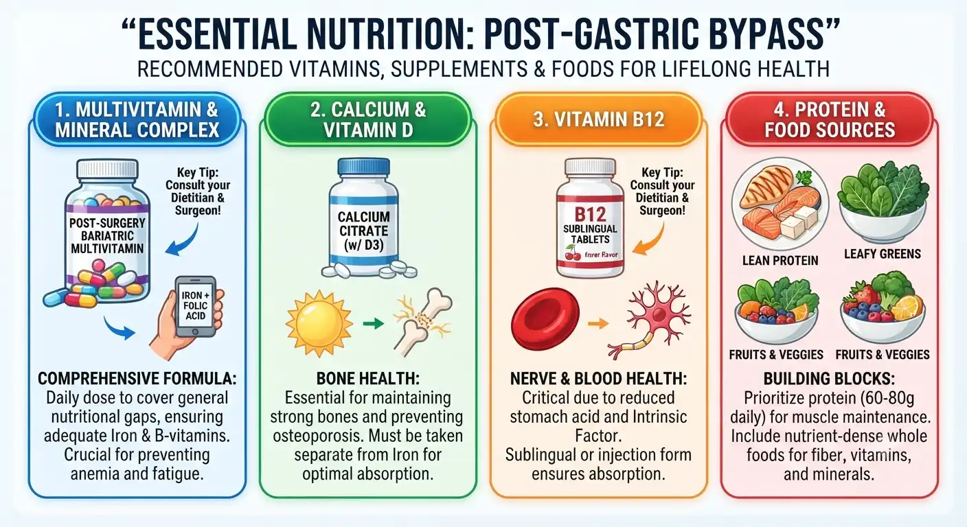 Essential Vitamins and Nutrition After Gastric Bypass