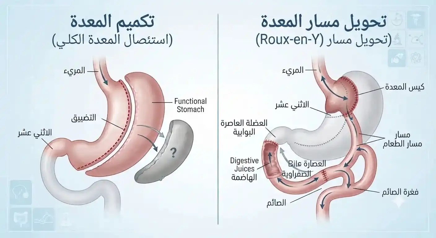 تكميم المعدة أم تحويل مسار المعدة: أيهما يؤدي إلى فقدان الوزن بشكل أسرع؟