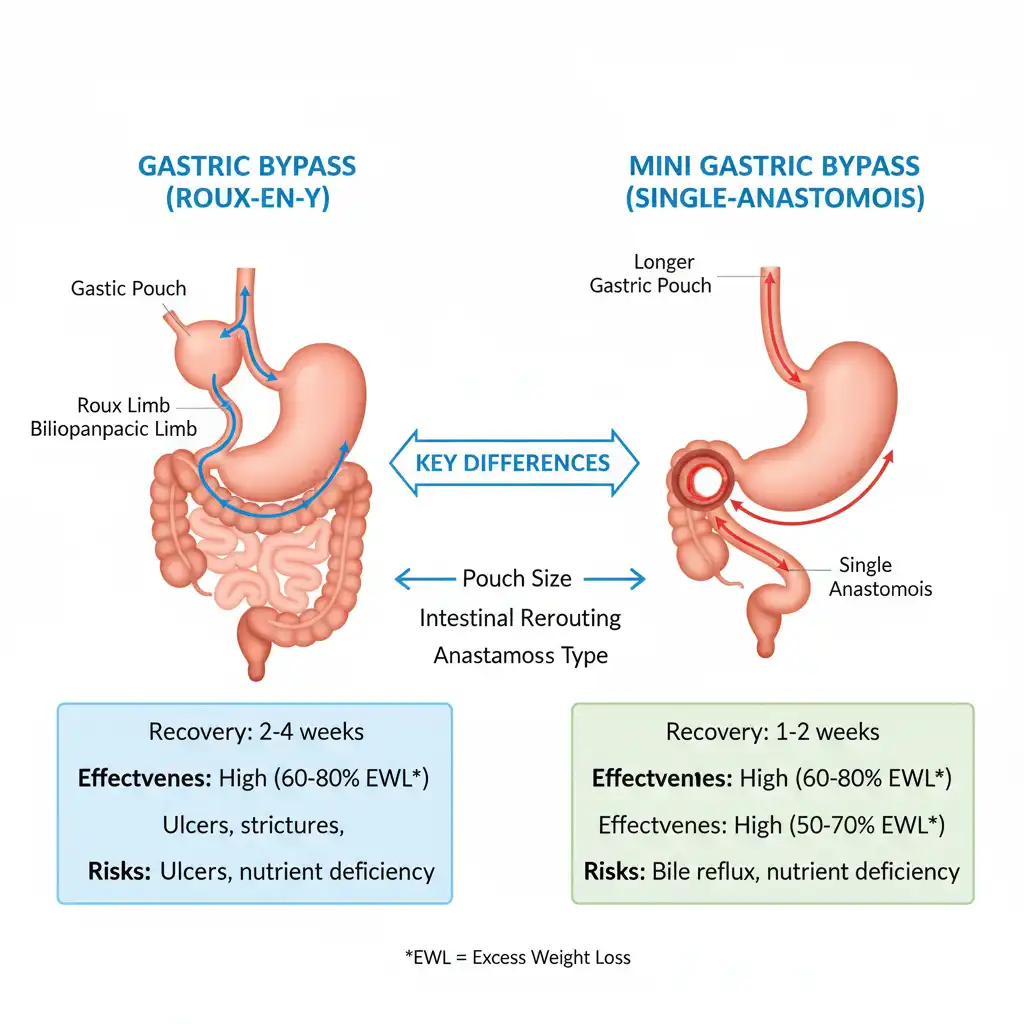 Gastric Bypass vs. Mini Gastric Bypass: Key Differences