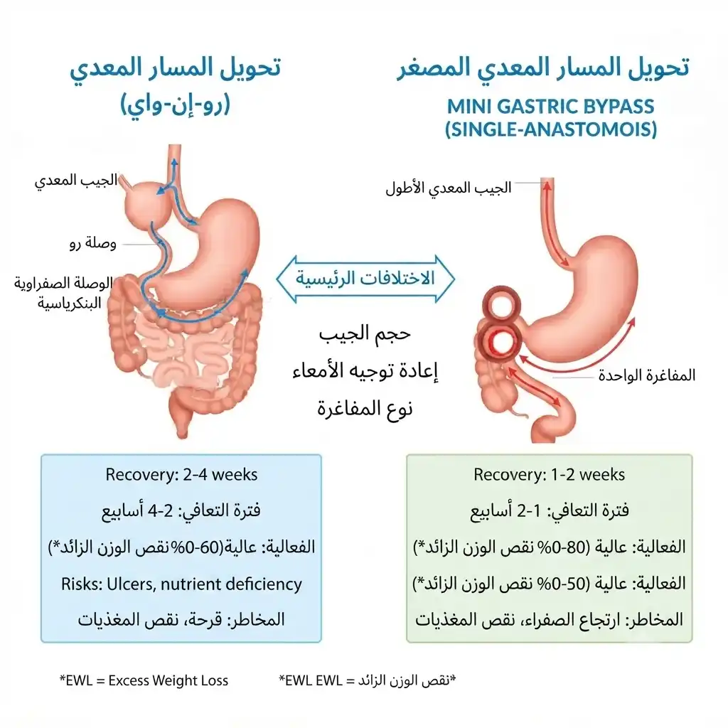 تحويل مسار المعدة أم تحويل المسار المصغر: ما هي أبرز الفروقات؟
